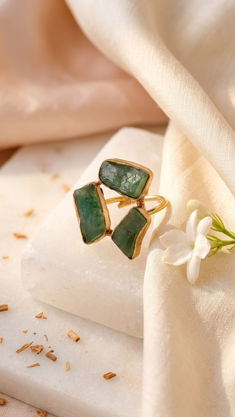 Jade Dandiya Statement Ring