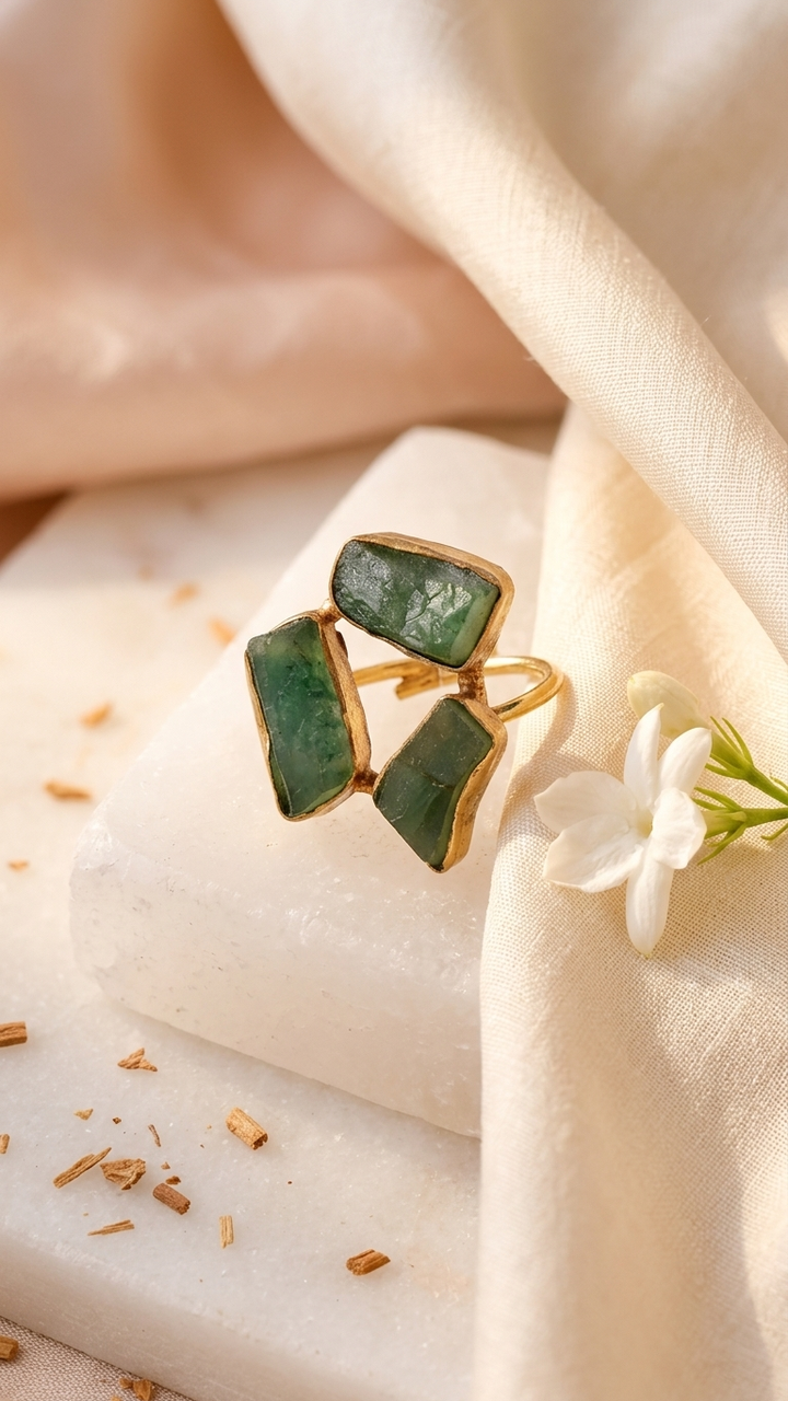 Jade Dandiya Statement Ring
