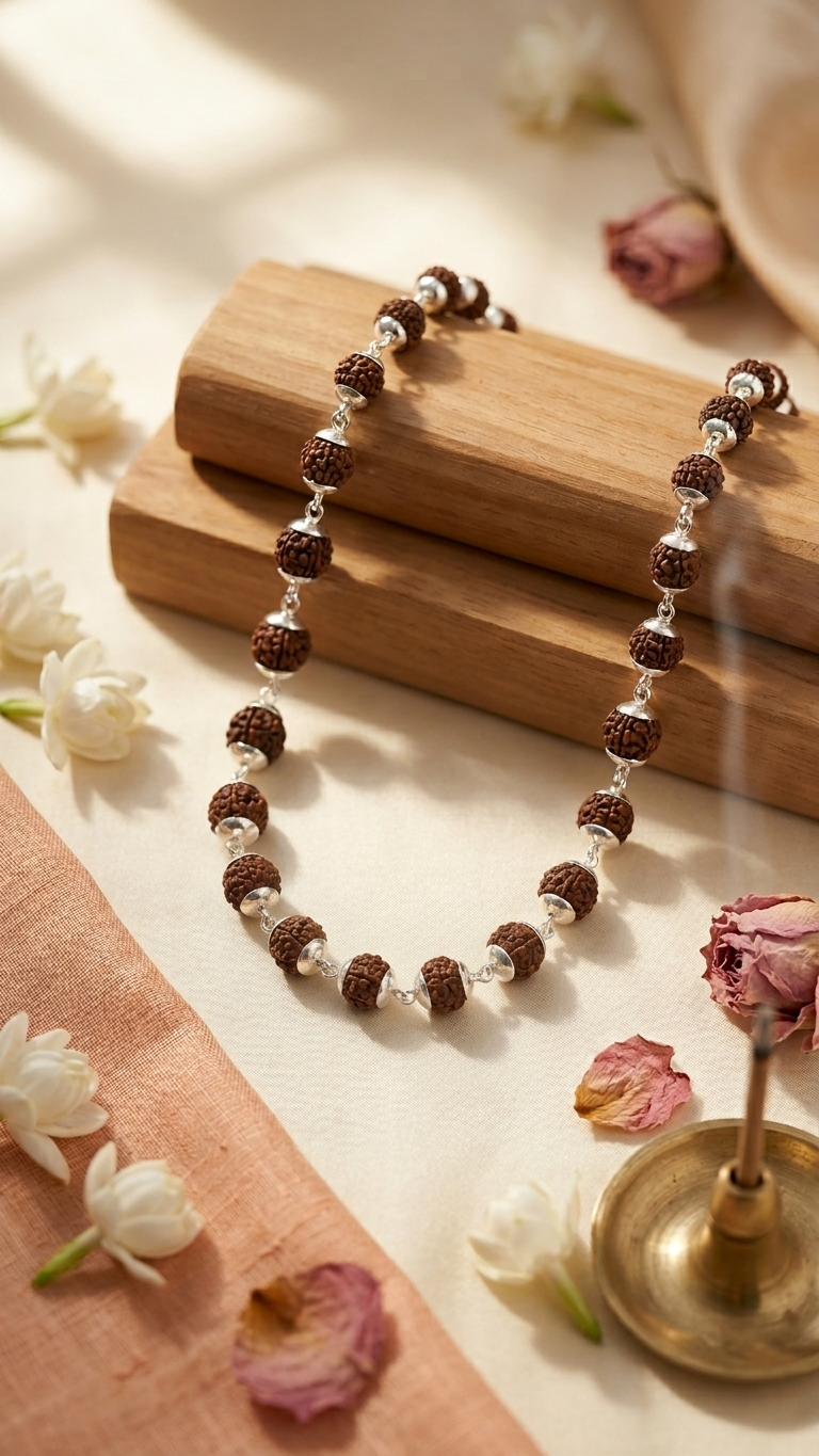 Natural Karungali Power Bead Chain – Ebony Elegance Edition (With Certificate)