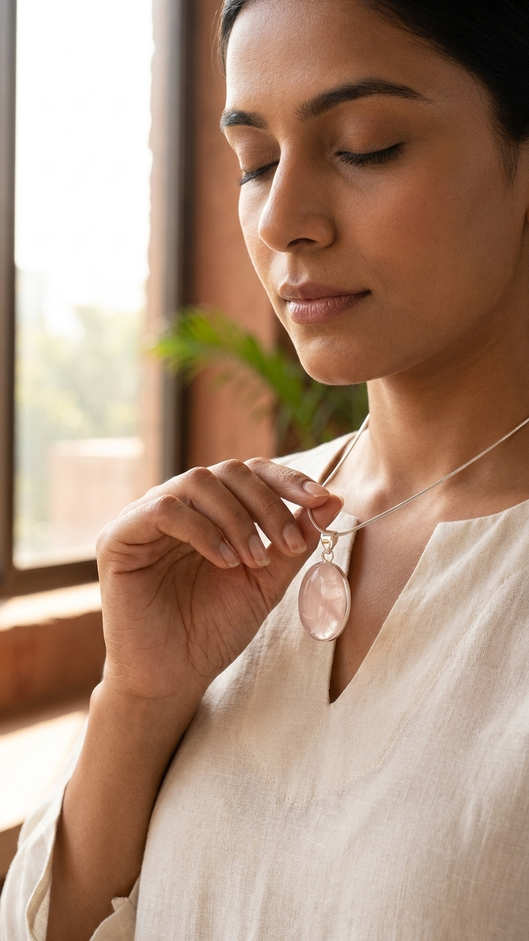 NATURAL ROSE  PENDANT