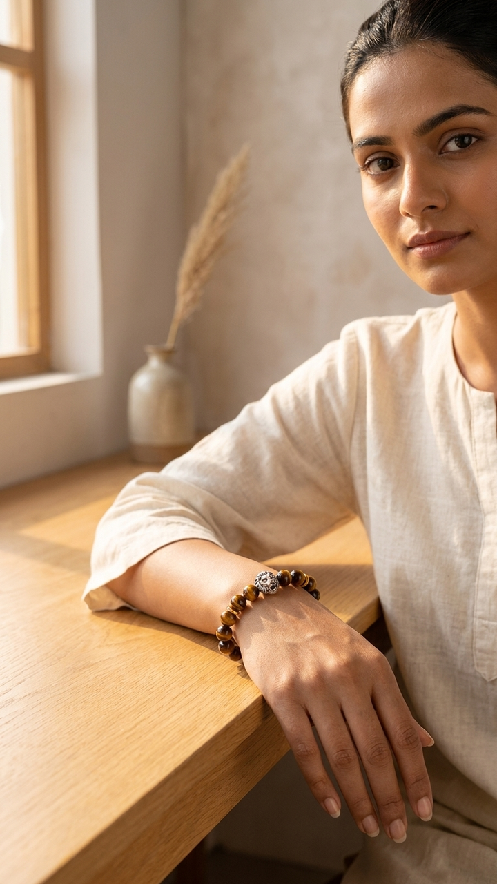 Tiger Eye Lion Bracelet With Magnetic Lock