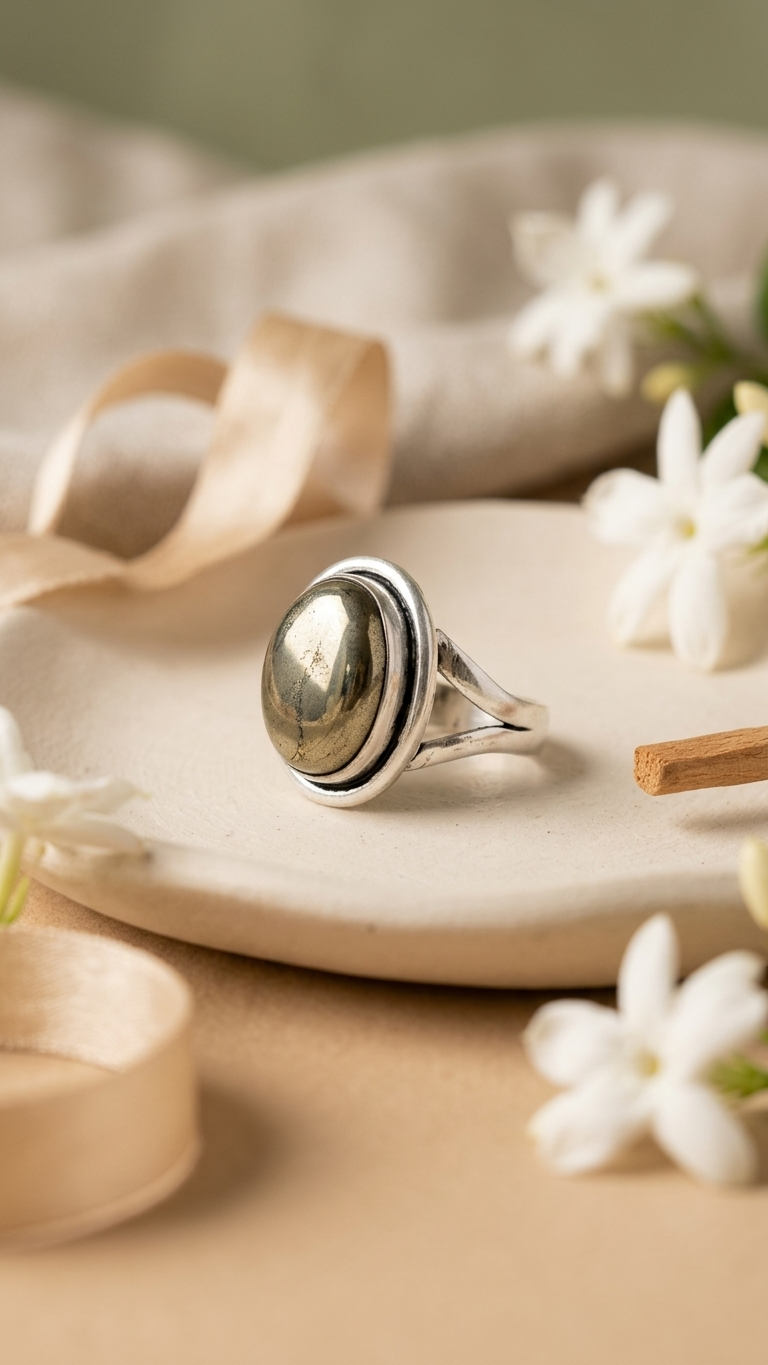 NATURAL PYRITE RING 100% Natural Gemstone