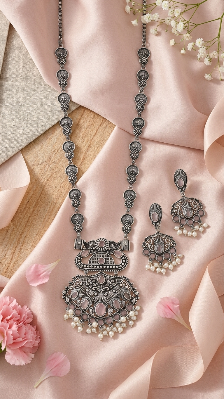 Gulabi Shringar Dandiya Necklace Set