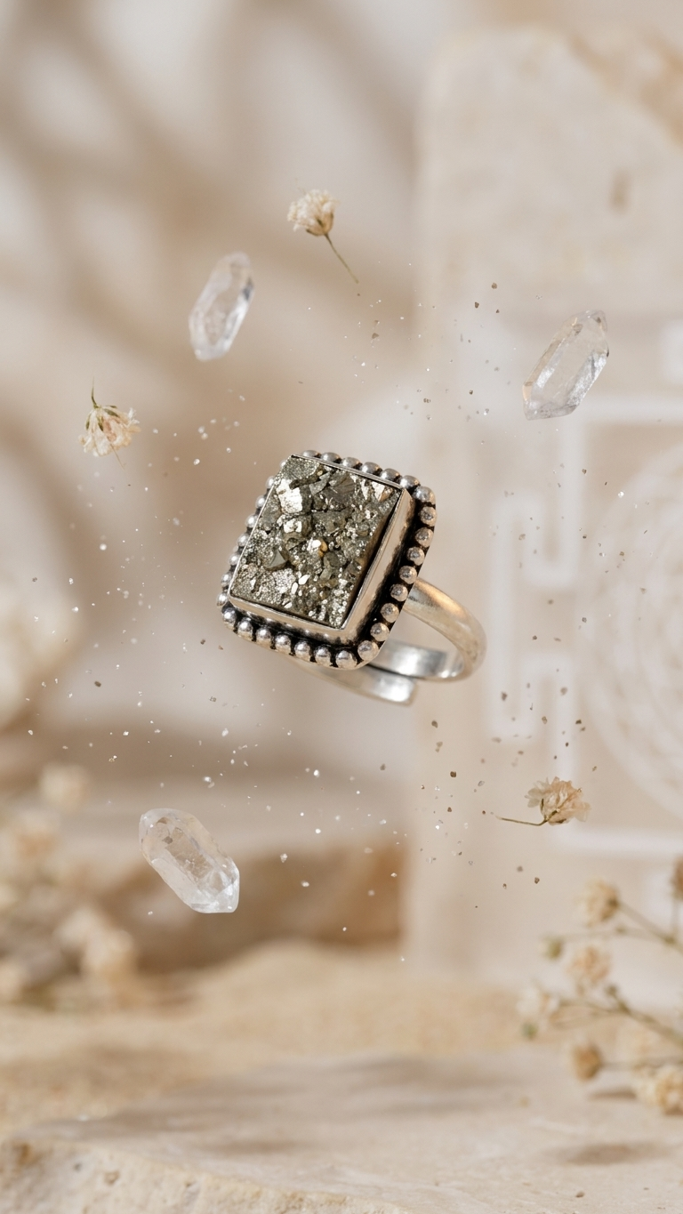 NATURAL PYRITE RAW RING 100% Natural Gemstone