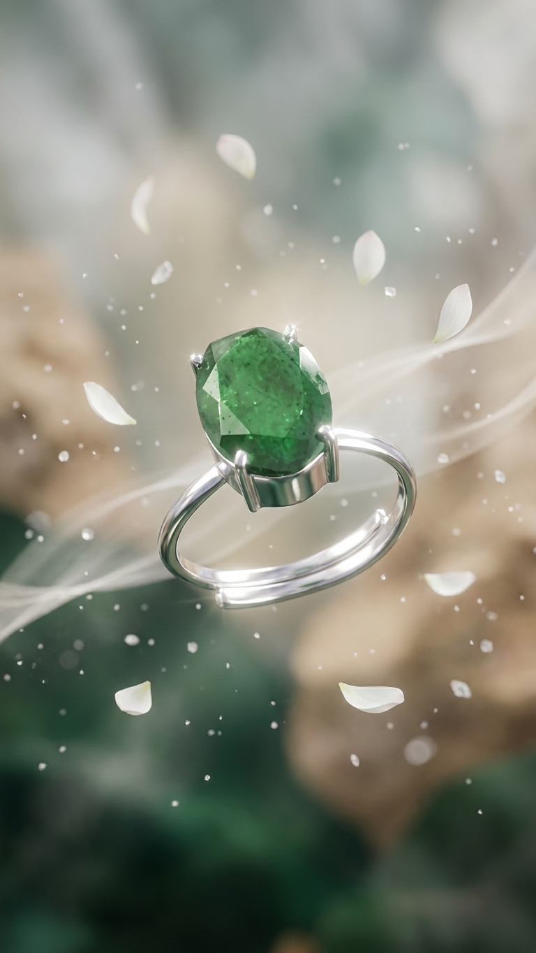 NATURAL GREEN JADE RING