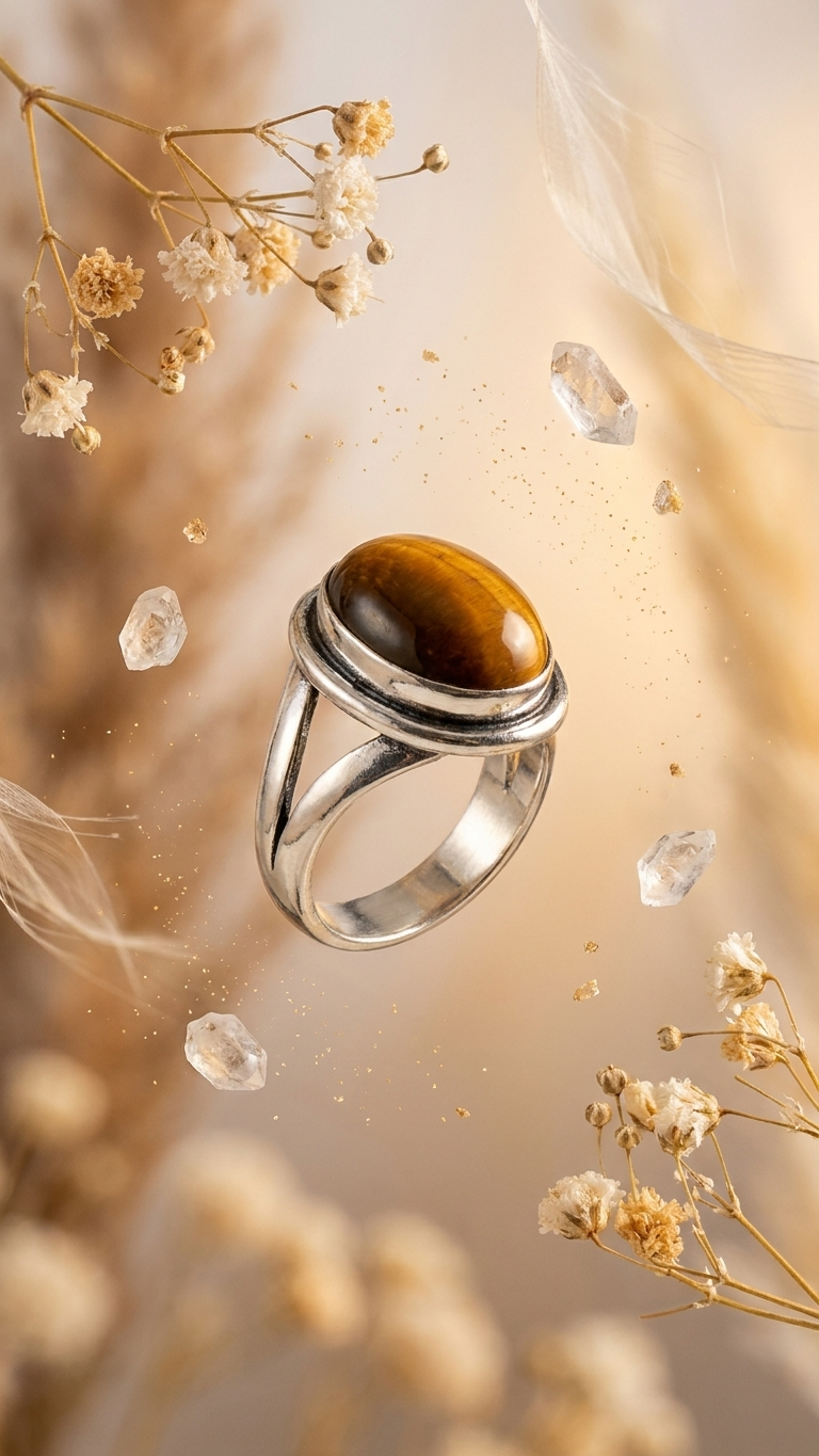 NATURAL TIGER EYE  RING 100% Natural Gemstone