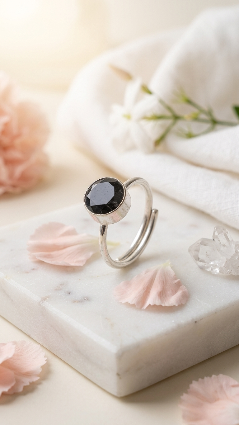 Natural Labradorite Faceted  Ring