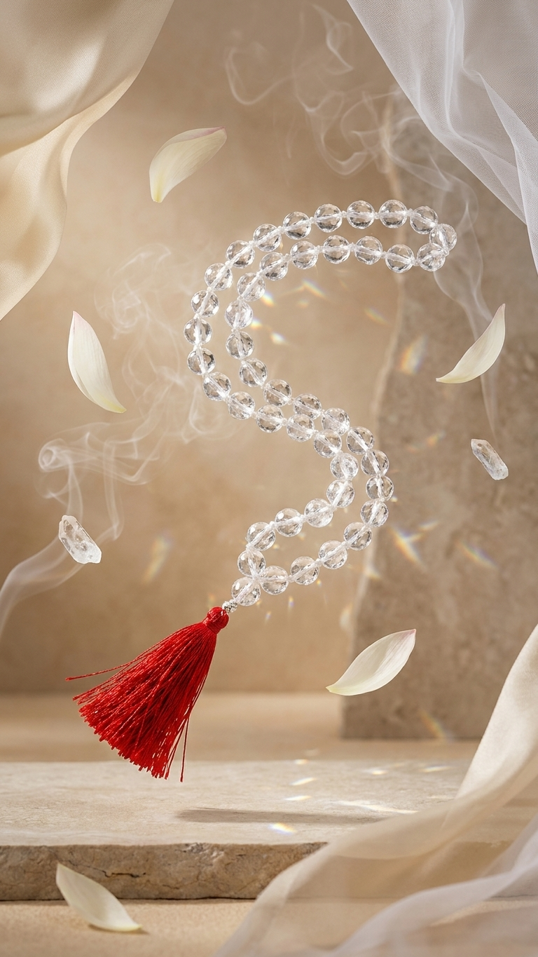 Cut Crystal Mala 108 Beads 8mm