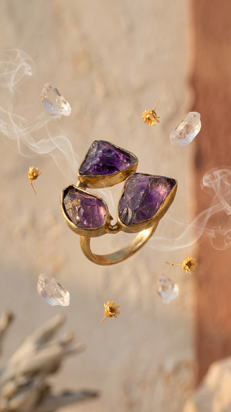 Royal Amethyst Statement Ring