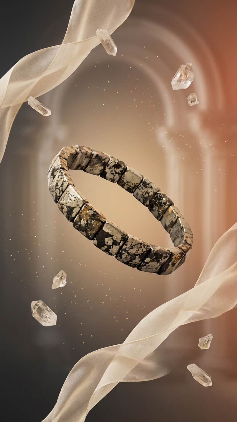 Apache Gold Pyramid Bracelet ( pyrite + tourmaline mix )