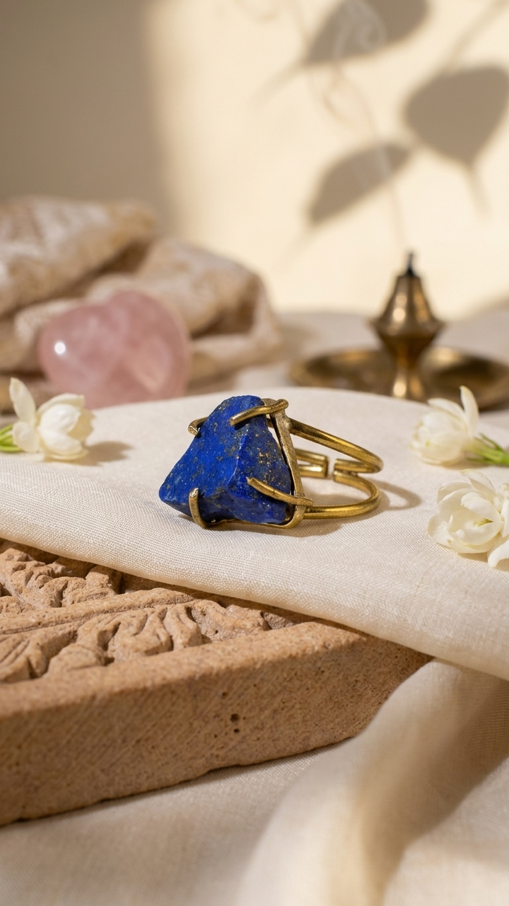 “Royal Blue Natural  Lapis Lazuli  Ring” 100% Natural Gemstone