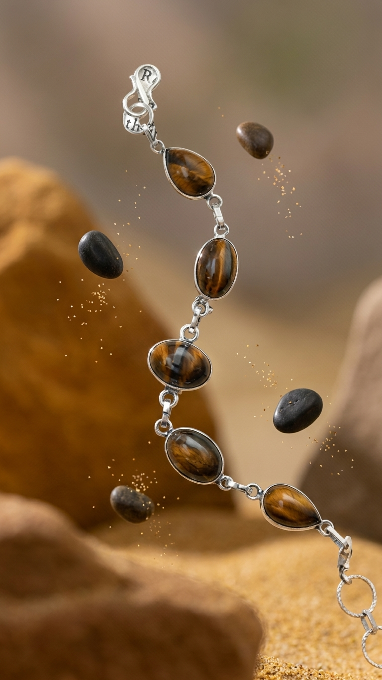 Yellow Tiger Eye Chain Bracelet