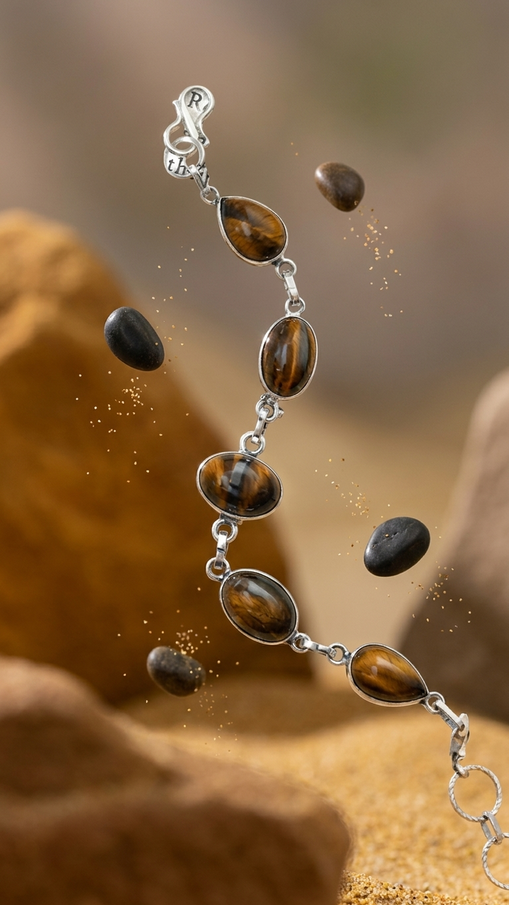 Yellow Tiger Eye Chain Bracelet