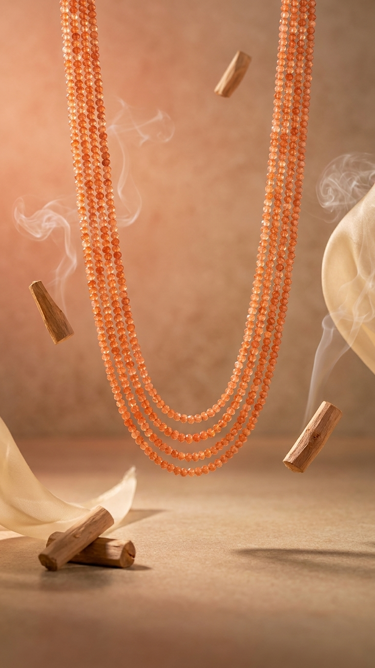 Natural Carnelian Beaded Necklace (With Certificate)