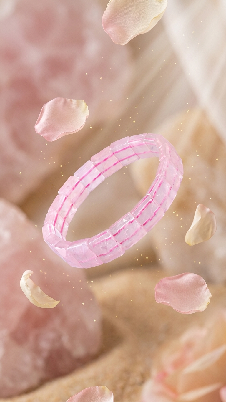 Rose Quartz Pyramid Bracelet