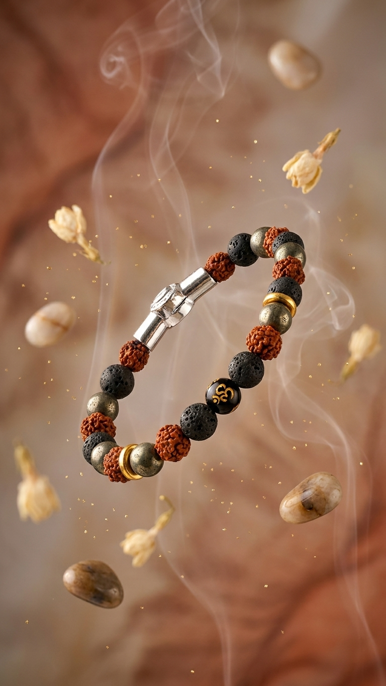 Om Bracelet With Silver  Magnet Lock