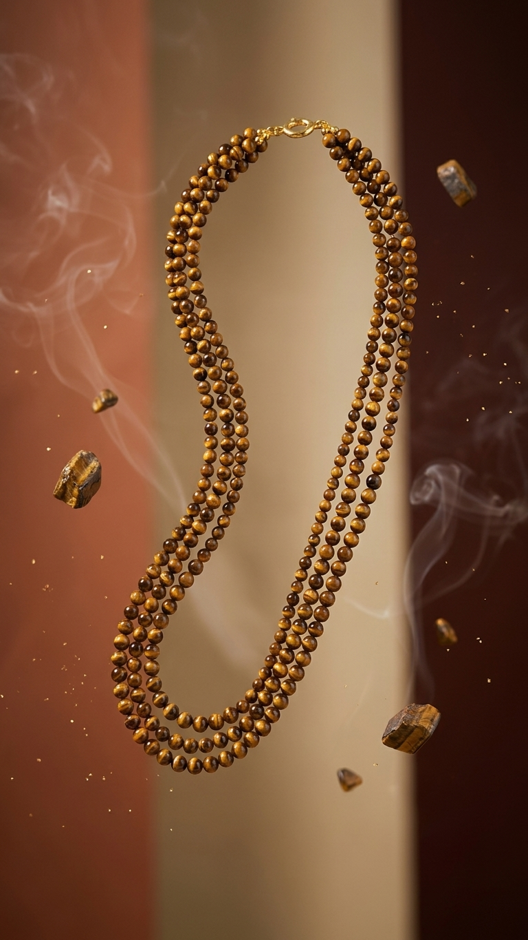 Natural Tiger Eye Beaded Necklace
