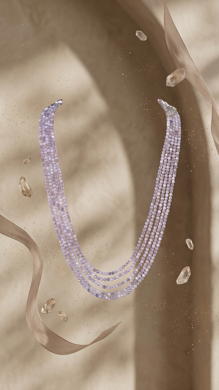 Natural Blue Lace Agate Beaded Necklace (With Certificate)