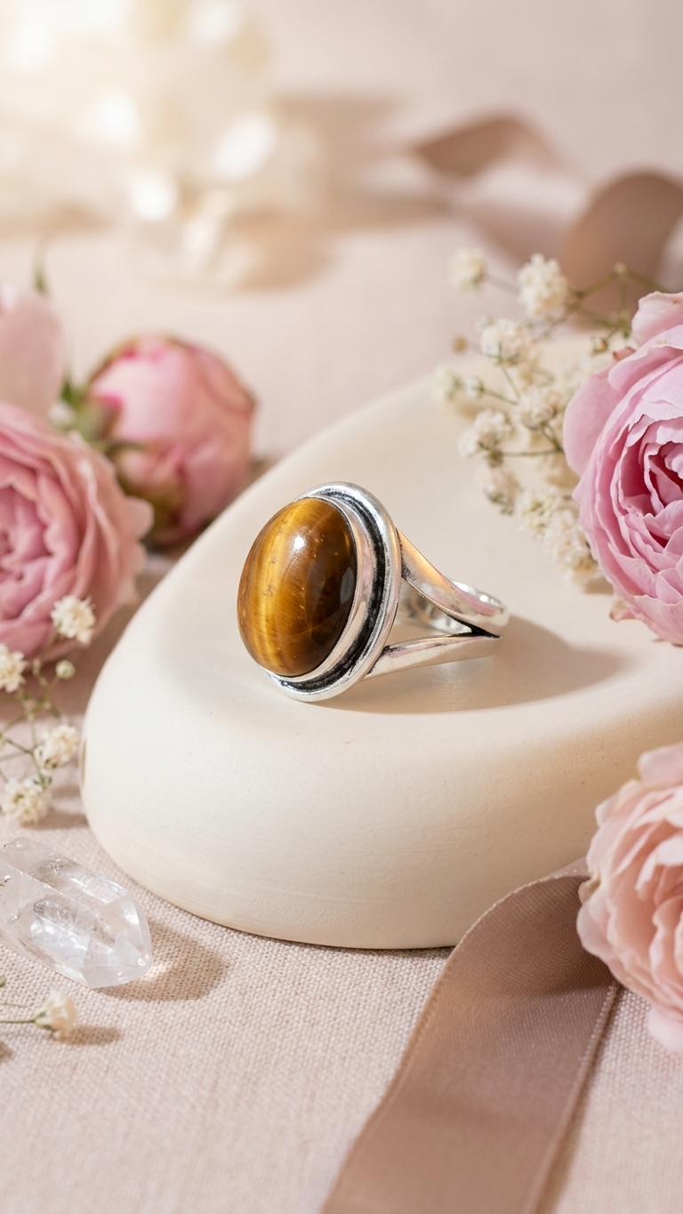 NATURAL TIGER EYE  RING 100% Natural Gemstone