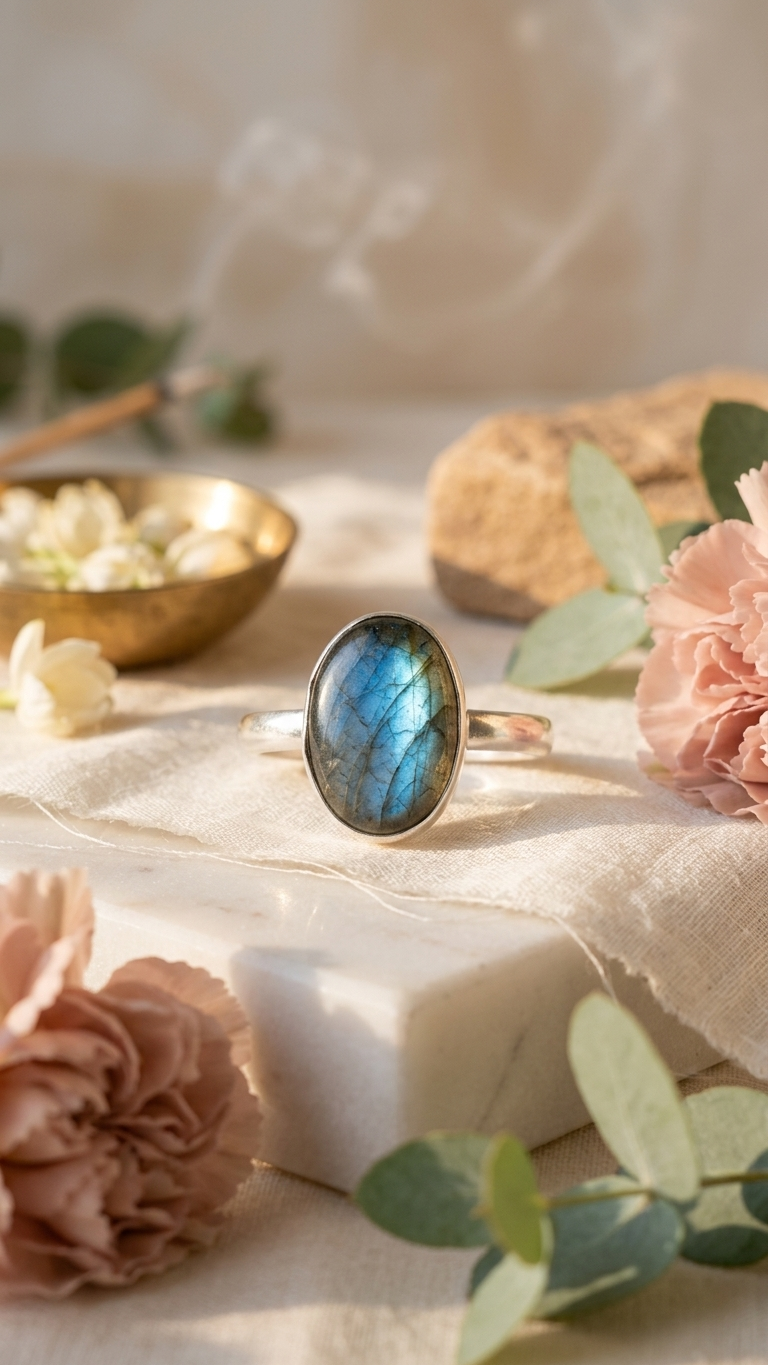 NATURAL  Labradorite RING 100% Natural Gemstone