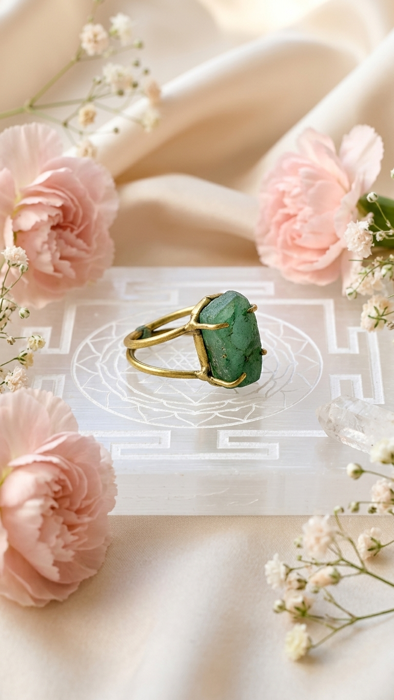NATURAL GREEN JADE RAW RING 100% Natural Gemstone