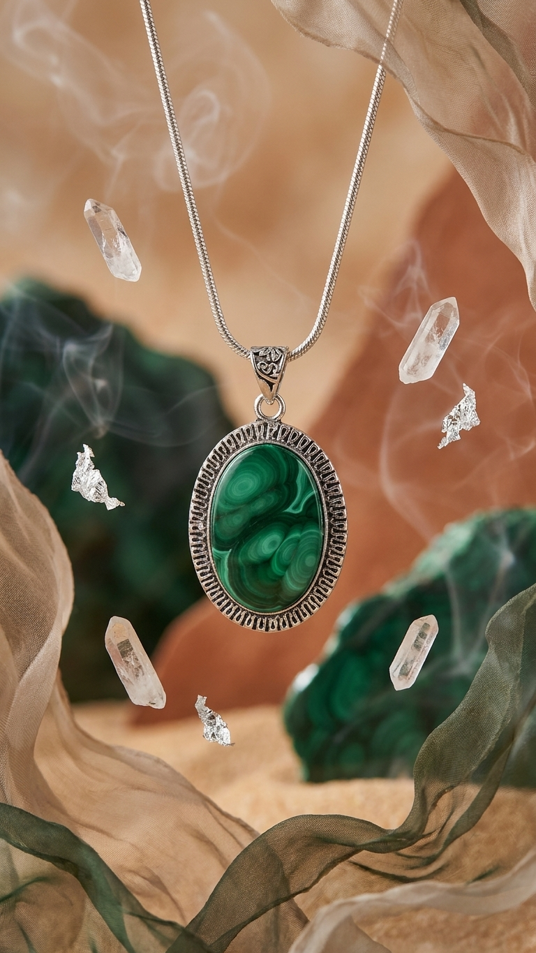 NATURAL MALACHITE PENDANT