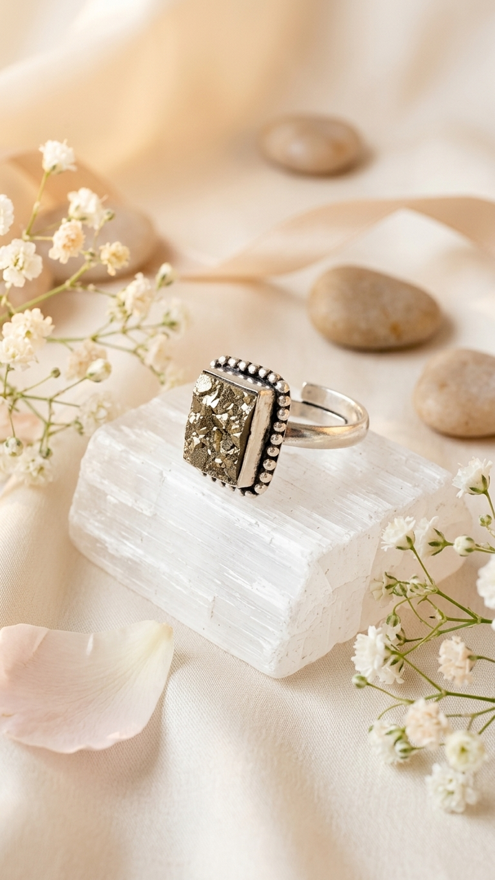 NATURAL PYRITE RAW RING 100% Natural Gemstone