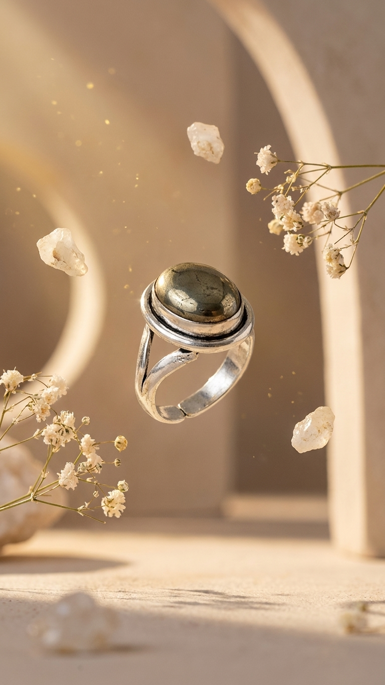NATURAL PYRITE RING 100% Natural Gemstone
