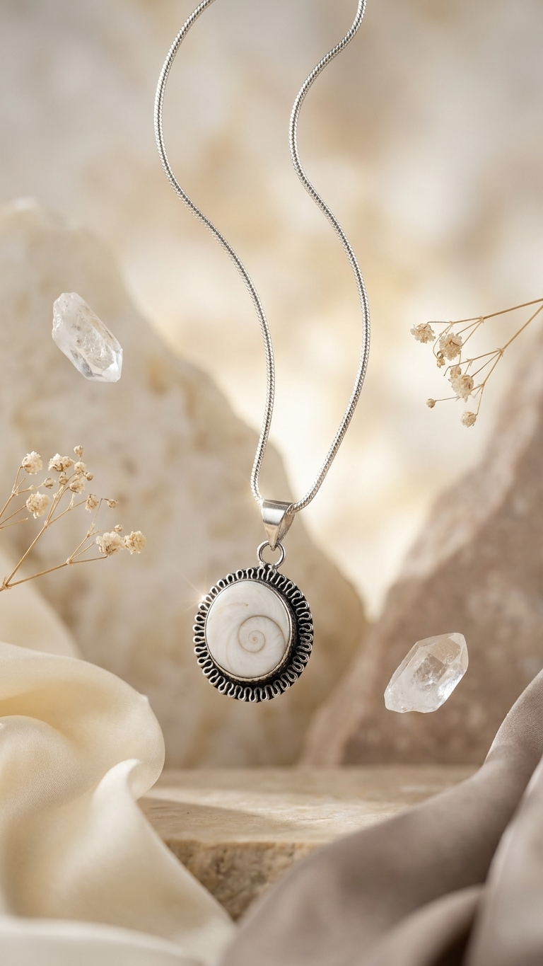 NATURAL SHIVA EYE ( GOMTI CHAKRA)  PENDANT
