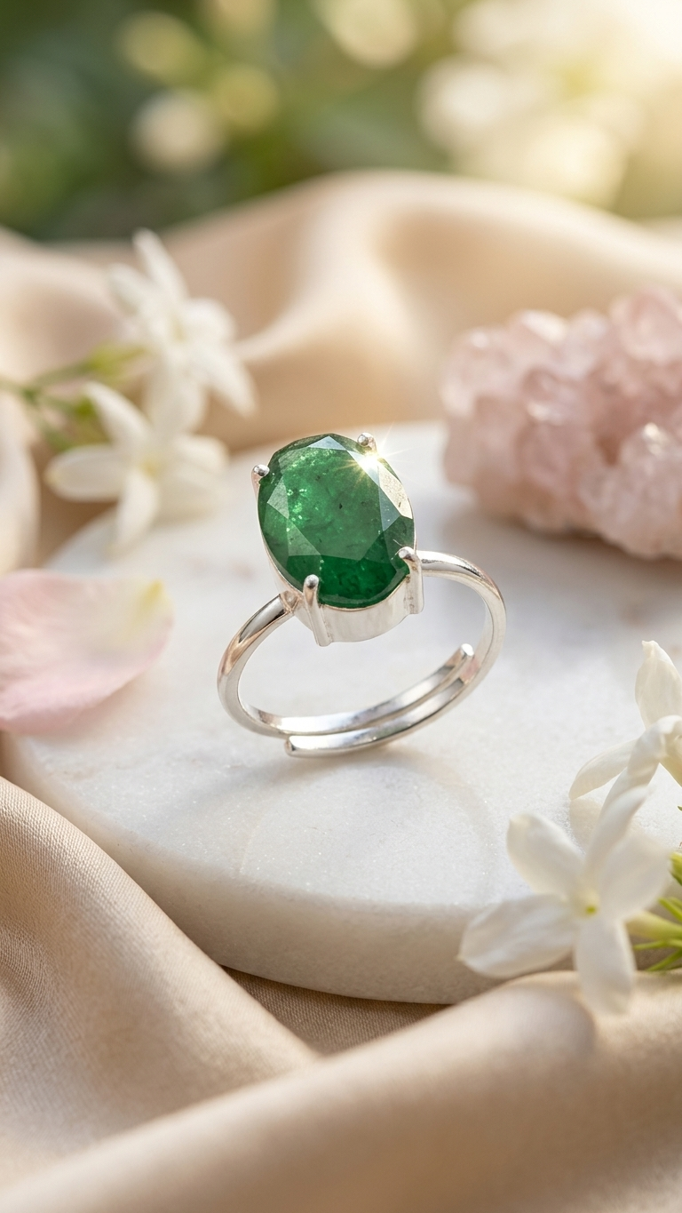 NATURAL GREEN JADE RING