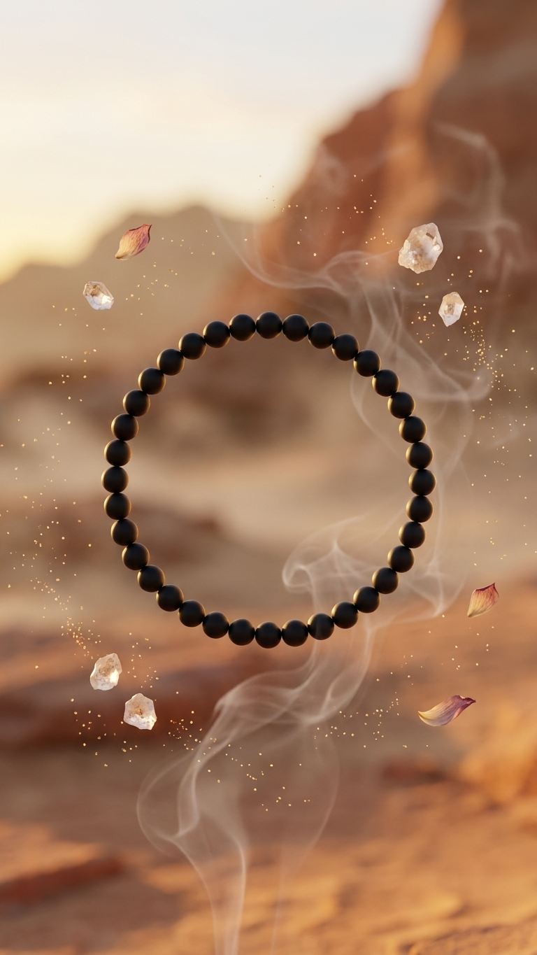 Original Karungali Mala (Natural Ebony Wood) with Free Bracelet