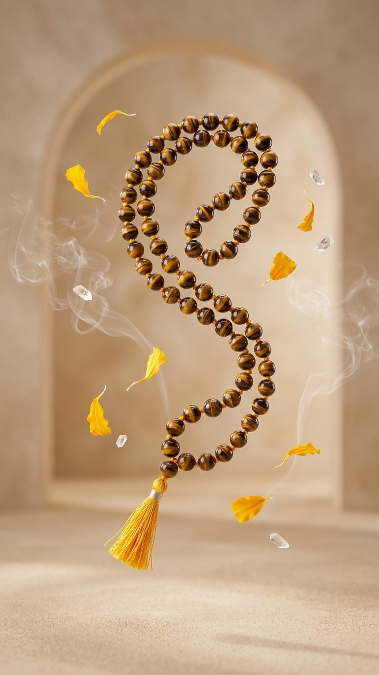 Yellow Tiger Eye Mala 108 Beads 8mm