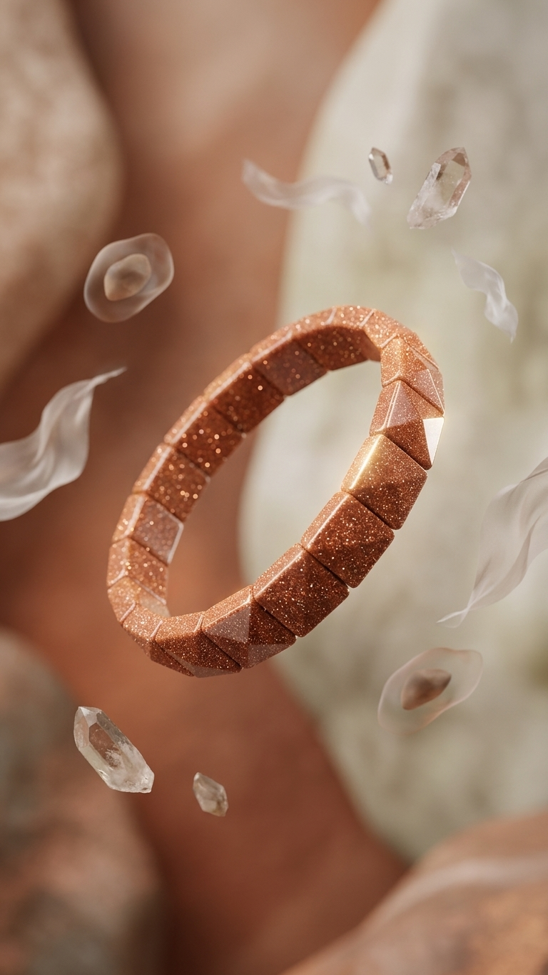 Sunstone Pyramid Bracelet ( sunsitara lab made )
