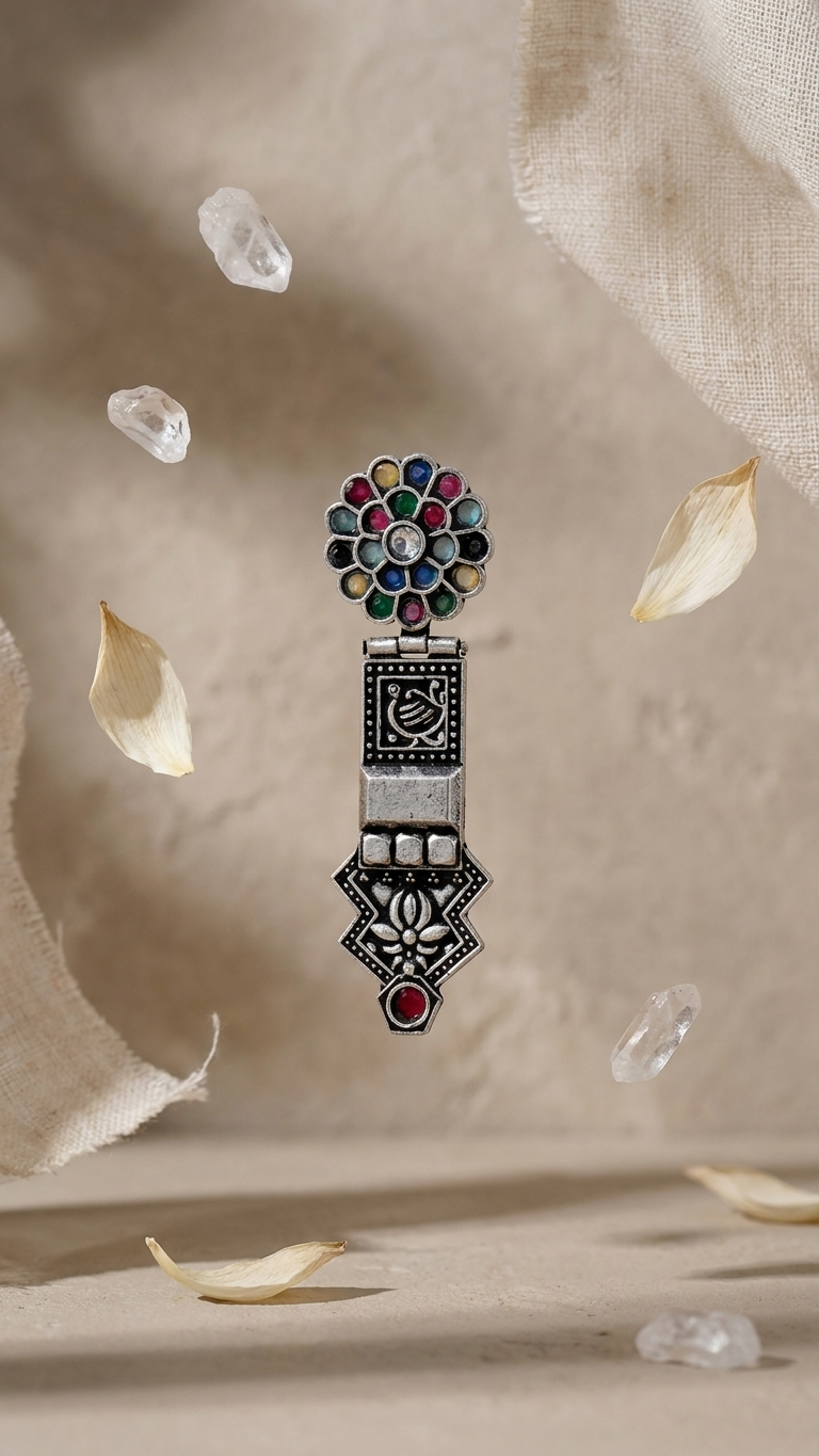 Vibrant Navratna Dandiya Earrings