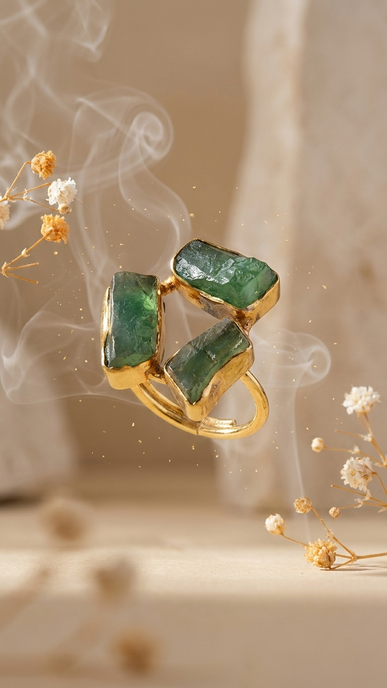 Jade Dandiya Statement Ring