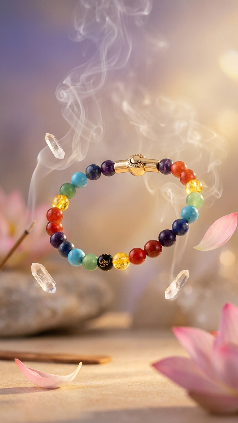 7 Chakra Bracelet  With  Magnet Lock