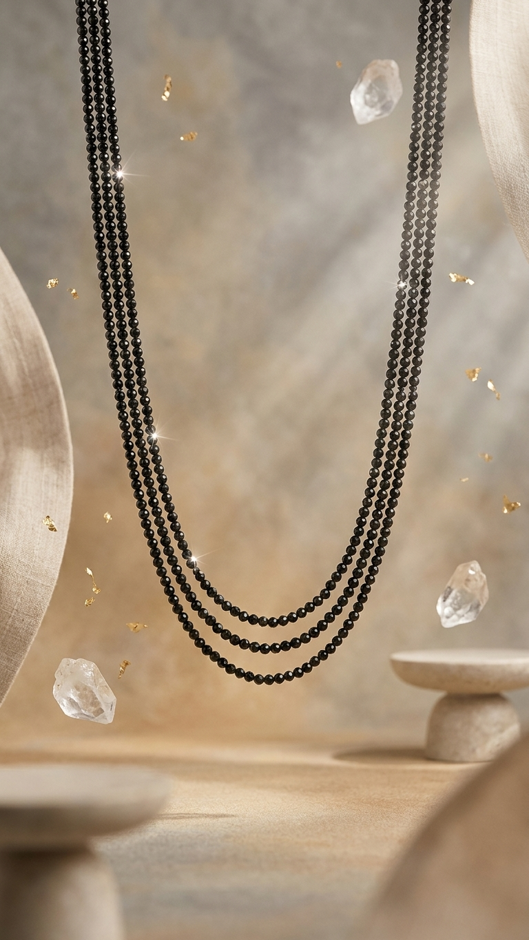 Natural Golden Obsidian Beaded Necklace (With Certificate)