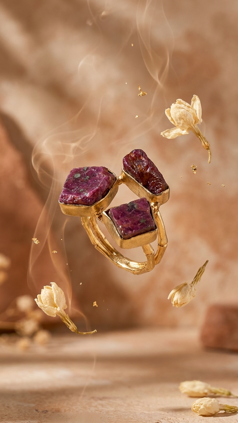 Majestic Ruby Dandiya Statement Ring