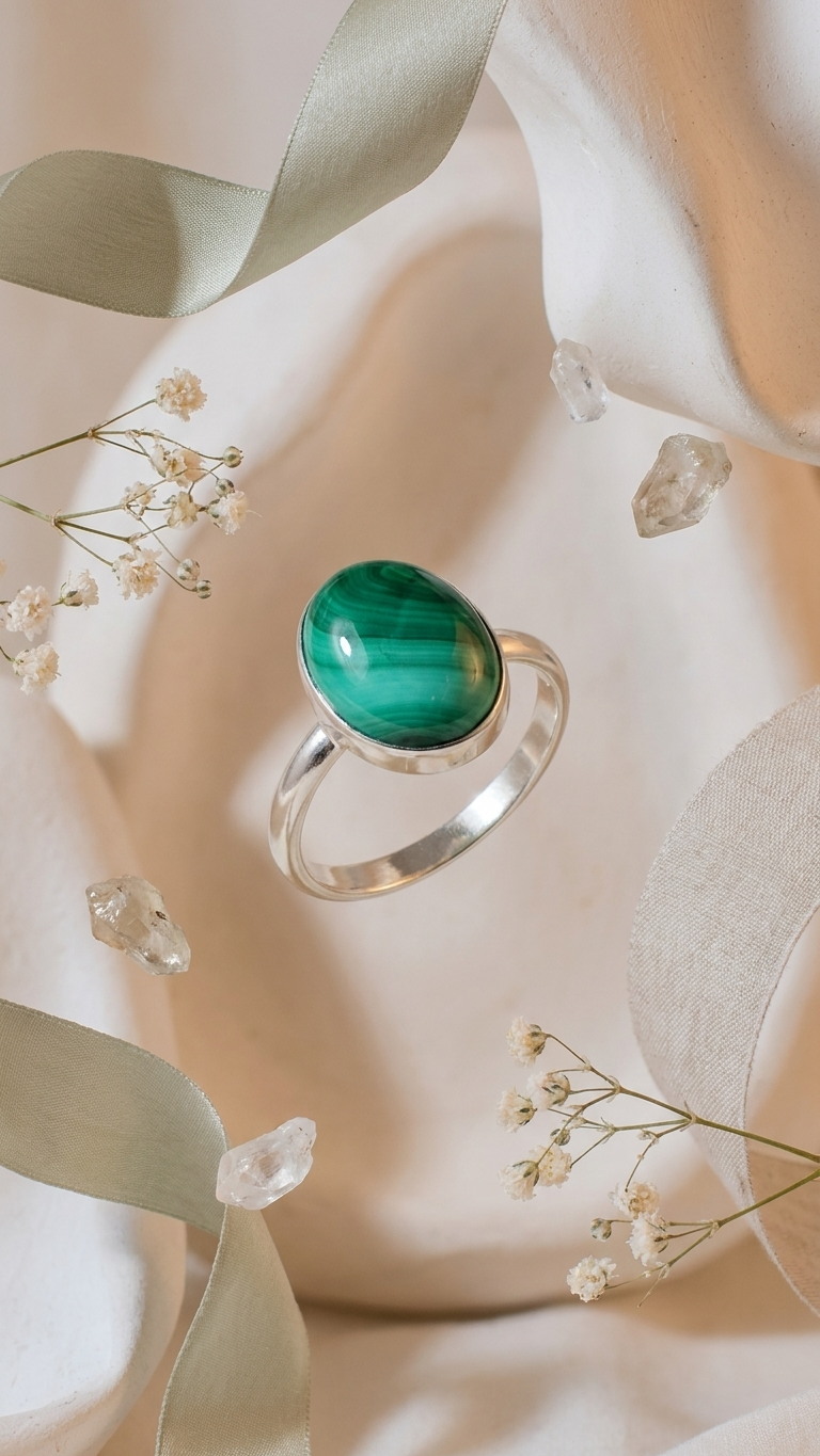 NATURAL MALACHITE RING 100% Natural Gemstone