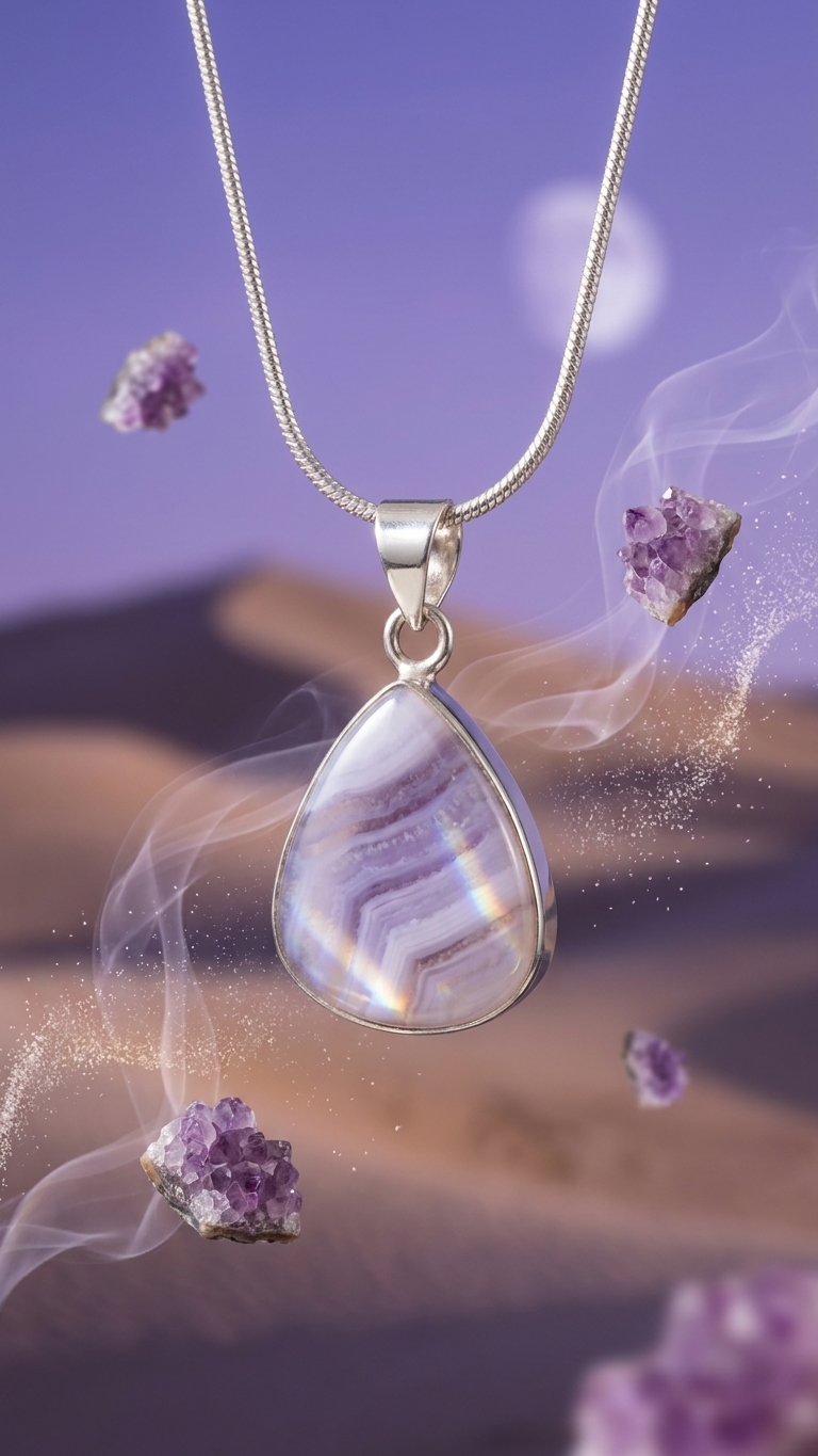 NATURAL BLUE LACE AGATE PENDANT