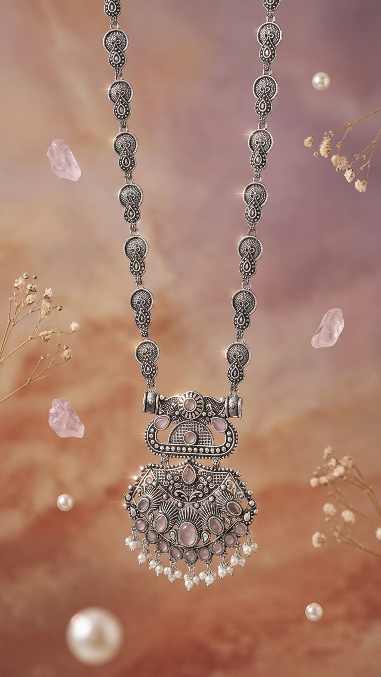 Gulabi Shringar Dandiya Necklace Set