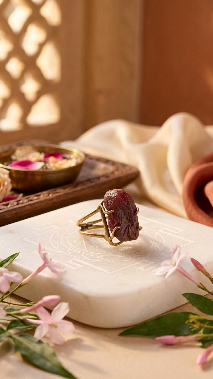 NATURAL RUBY RAW RING 100% Natural Gemstone