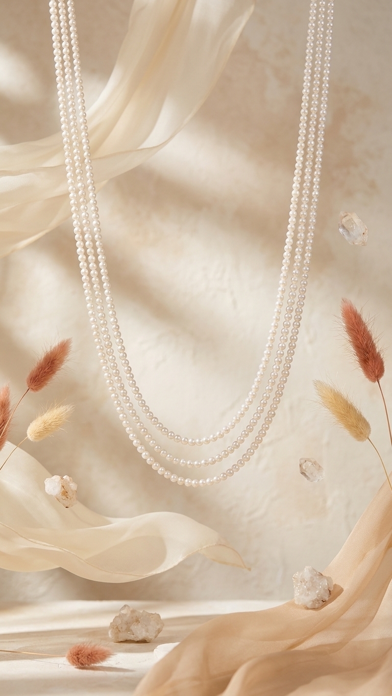 Natural Shell Pearl Beaded Necklace (With Certificate)