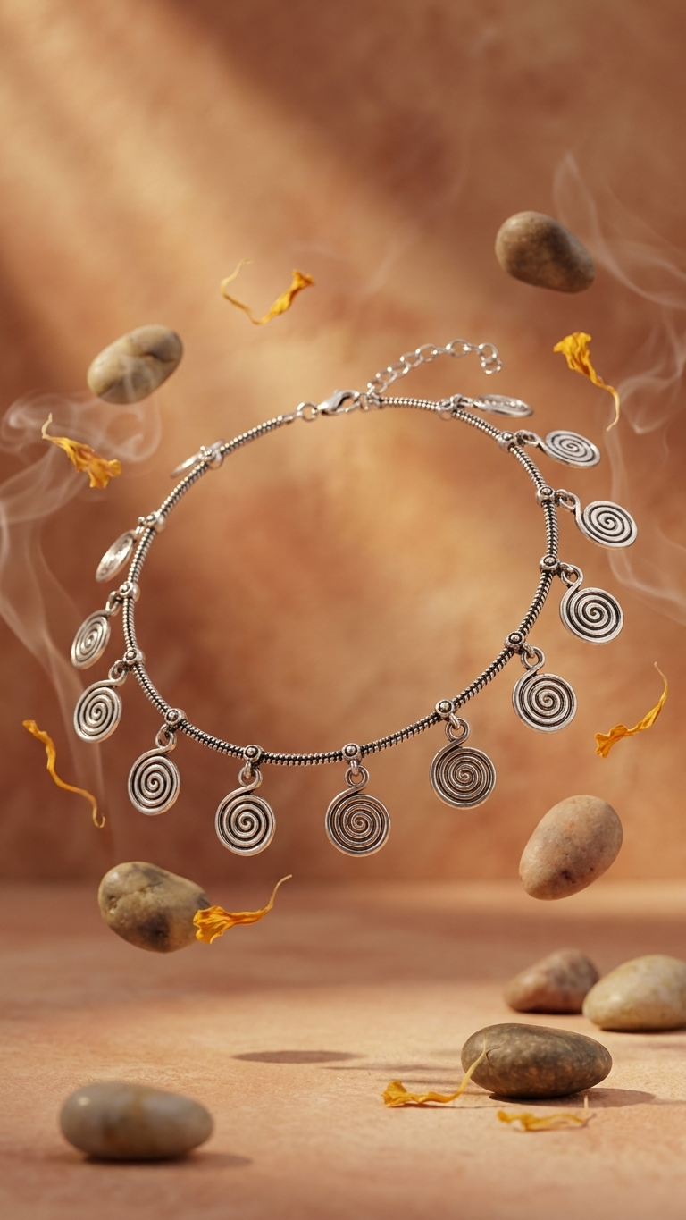 Swirl Elegance Dandiya Anklet Set