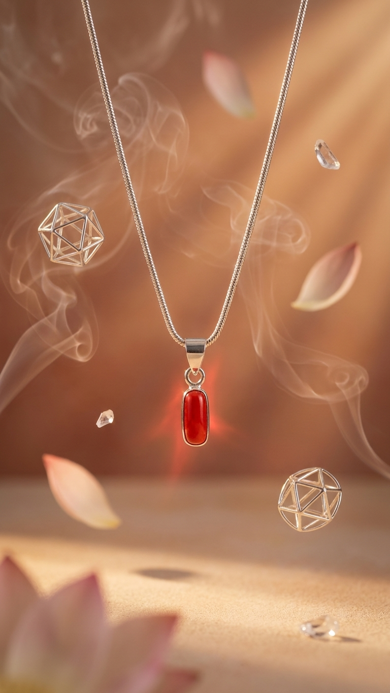 NATURAL CORAL (MOONGA)  PENDANT GEMSTONE