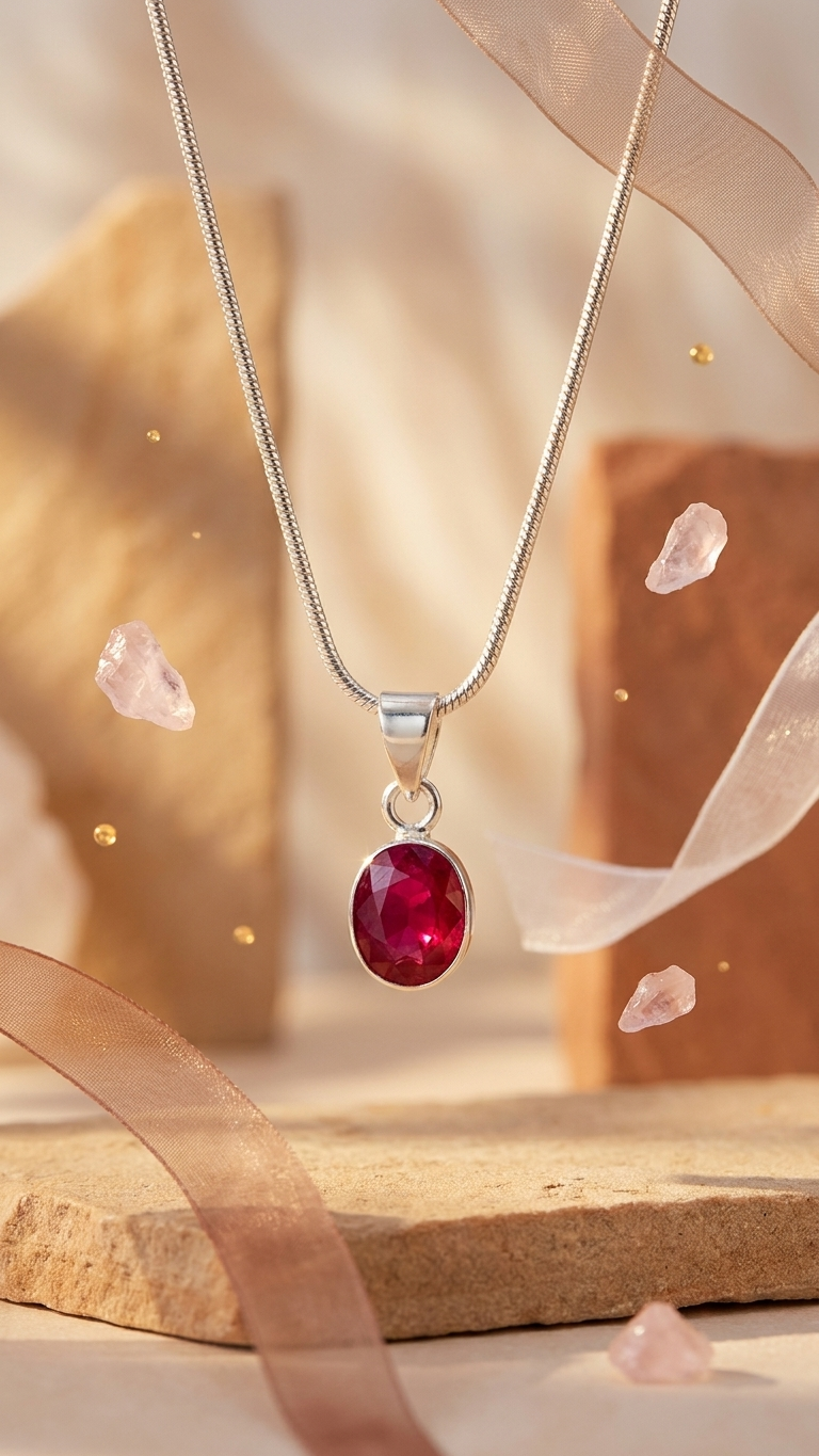 Natural Faceted Ruby  ( MANIK) Pendant