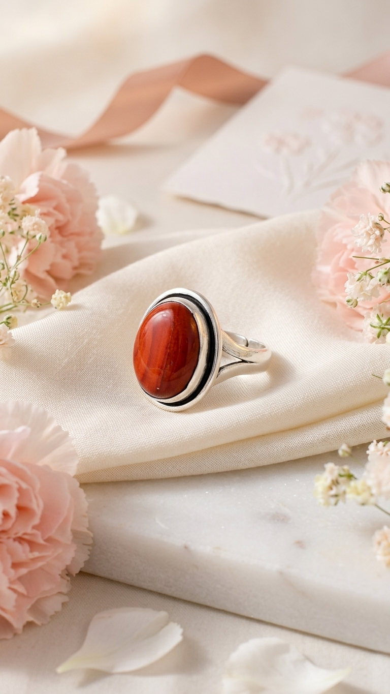 NATURAL RED JASPER RING 100% Natural Gemstone