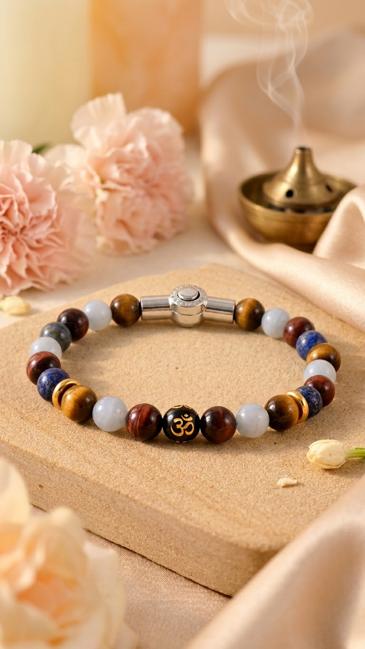 Divine Energy Chakra Om bracelet With Magnetic Lock