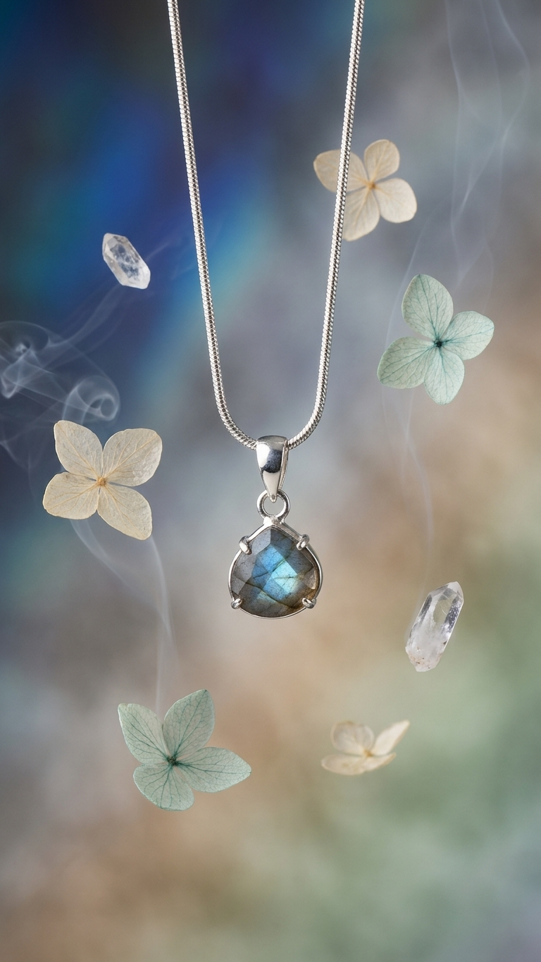 Natural Faceted Labradorite Pendant