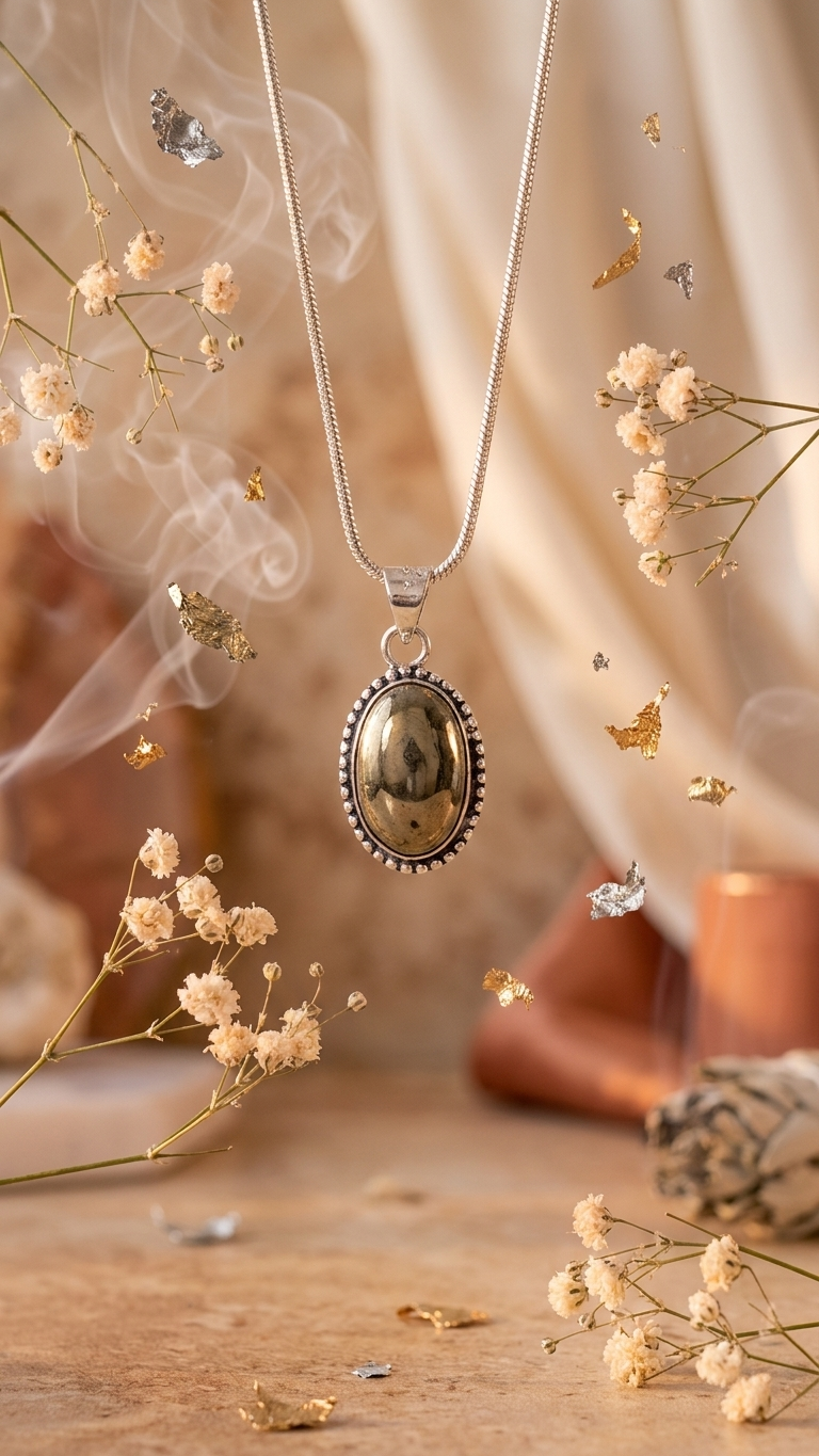 NATURAL POLISHED PYRITE PENDANT